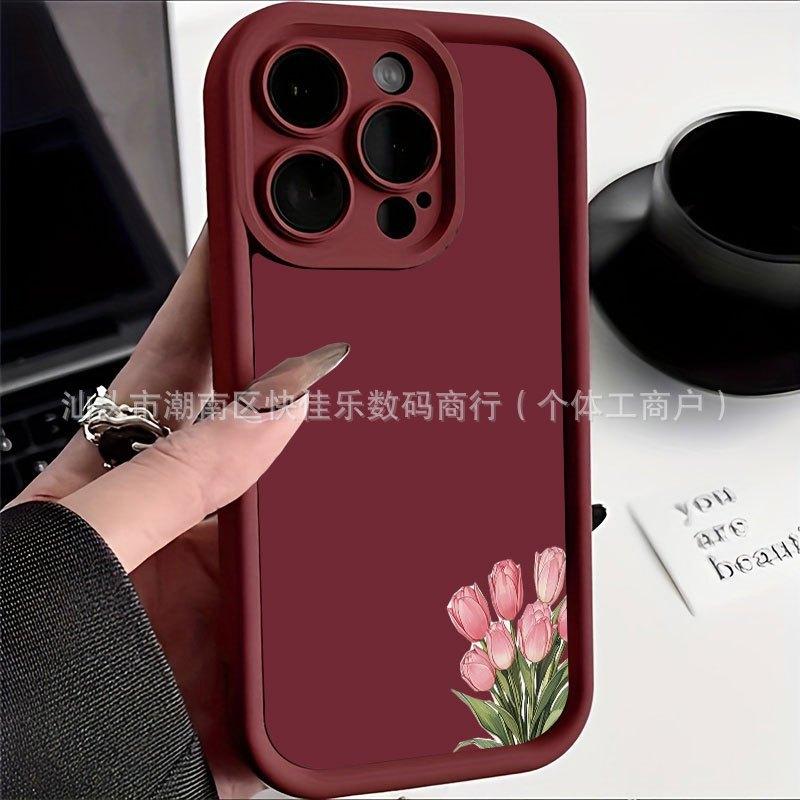 Чехол для телефона Tulip iPhone 16 Pro Max 17 Apple 15/14/13 Цветок 12 Полное покрытие Защитный чехол 11 мягкий