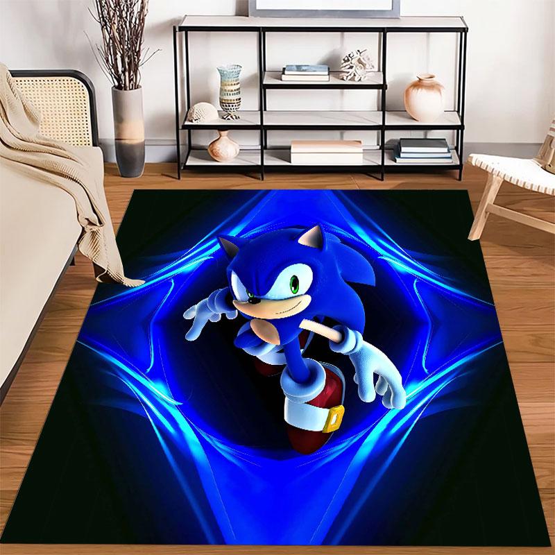Sonic Cartoon Carpets and Rug 3D Printing Carpet Floor Mat Living Room Bedroom Large Area Soft Carpet-JM014