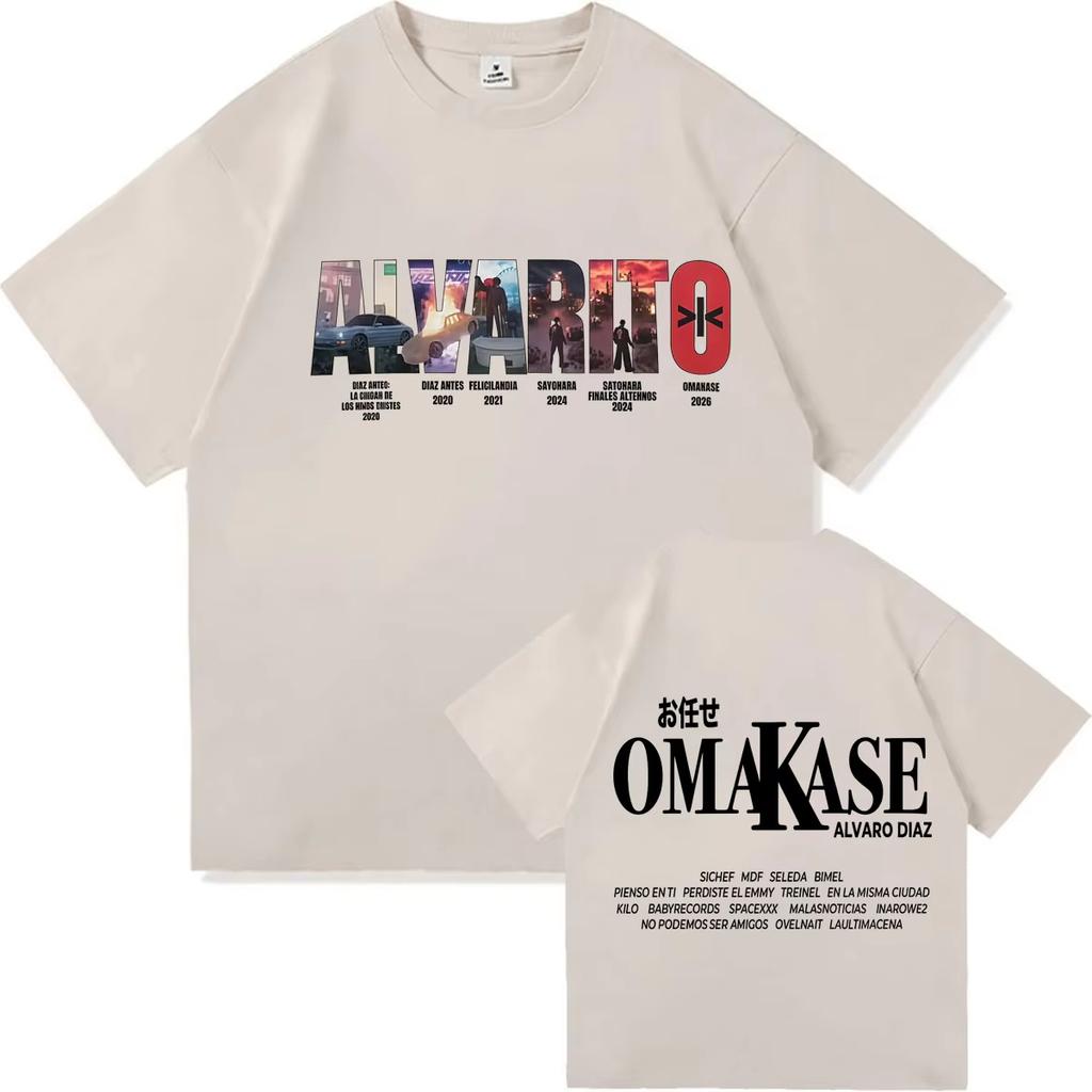 Alvaro Diaz Omakase Double Sided Print Graphics 2026 T Shirt Men Women Casual Vintage Top Summer Fans Oversized Hot Sale