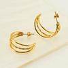Stainless Steel Multi Layer Twist Hoop Earrings For Women Personality Minimalism Earrings Jewelry Accessory