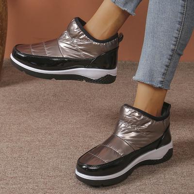 Женские зимние сапоги Fuzzy, нескользящие полусапожки с подкладкой из искусственного меха, зимние теплые короткие сапоги на платформе, удобные прогулочные ботинки с подкладкой из флиса, женская обувь