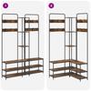 Coat Rack with Shoe Bench Smoked Oak 143 x 30 x 199.5 cm