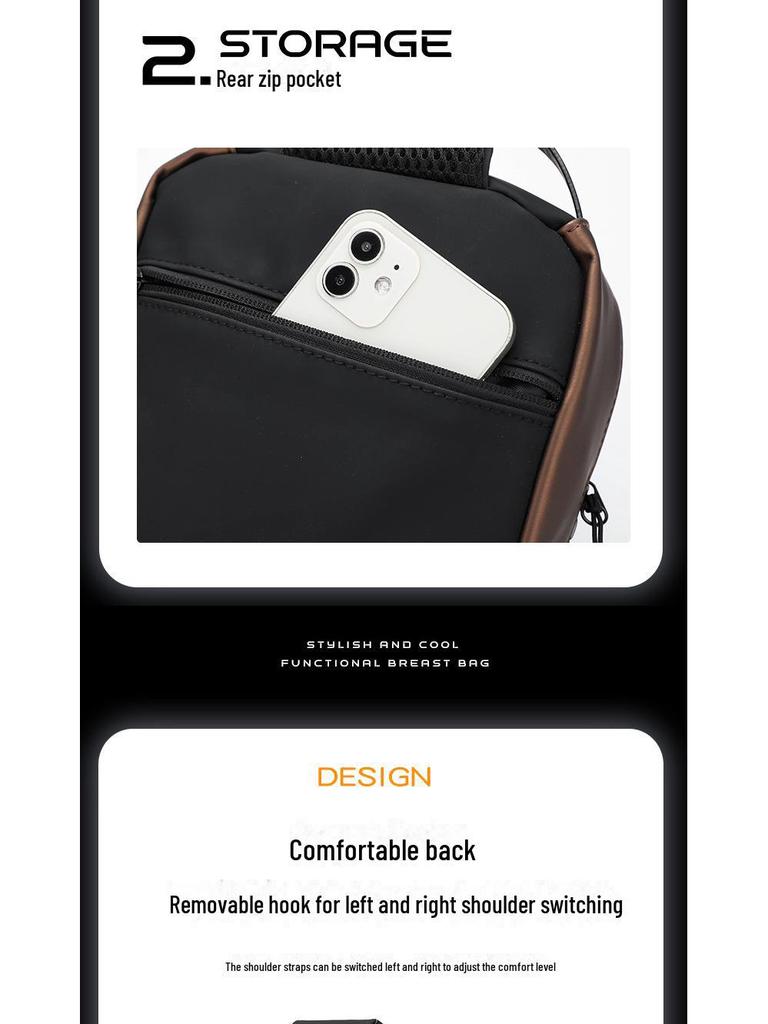 High-End Fashion Unisex Motorcycle Messenger & Chest Bag - Trendy, Waterproof, Travel & Commute Shoulder Bag