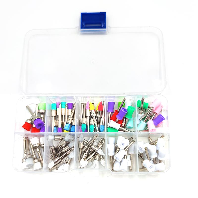 Набор кистей для полировки зубов, белая, красочная, плоская, острая, в форме чаши, головка, угловая, низкоскоростная полировальная щетка