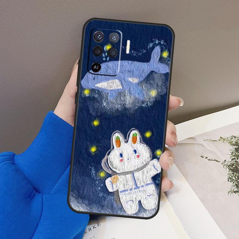 Чехол с корейской картиной маслом Kawaii Bears Rabbit для OPPO A5 A9 A31 A53 2020 A53S A1K A15 A16 A52 A72 A92 A83 A91 A54 A74 A94 Coque