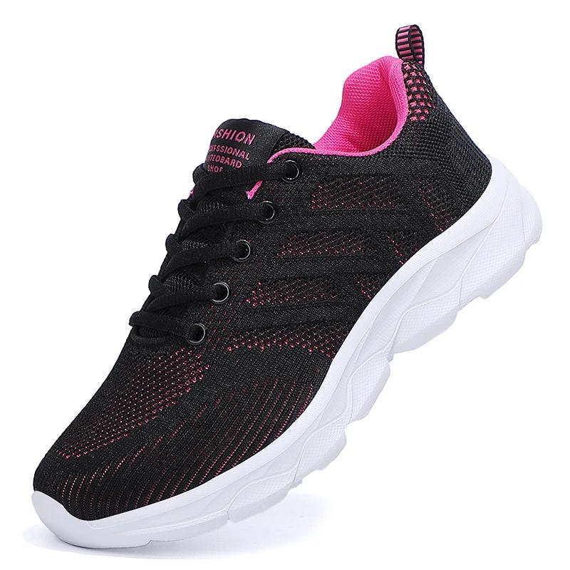 Woman Sneakers Casual Shoes 2025 New Breathable Walking Mesh Lace Up Flat Vulcanized Shoes Women Tenis Running Shoes for Women