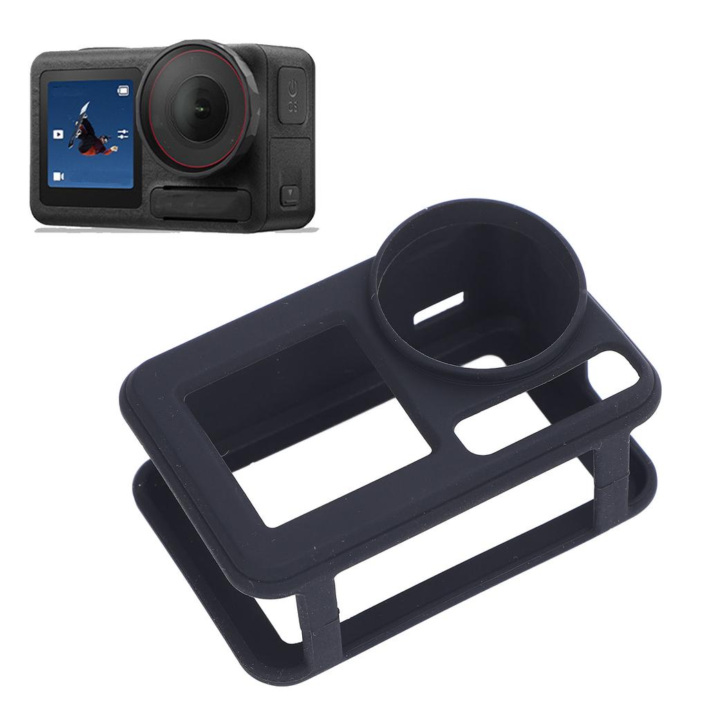 Silicone Case for Action 5 Pro Washable Soft Anti Collision Sports Camera Silicone Cover with Lens Lanyard