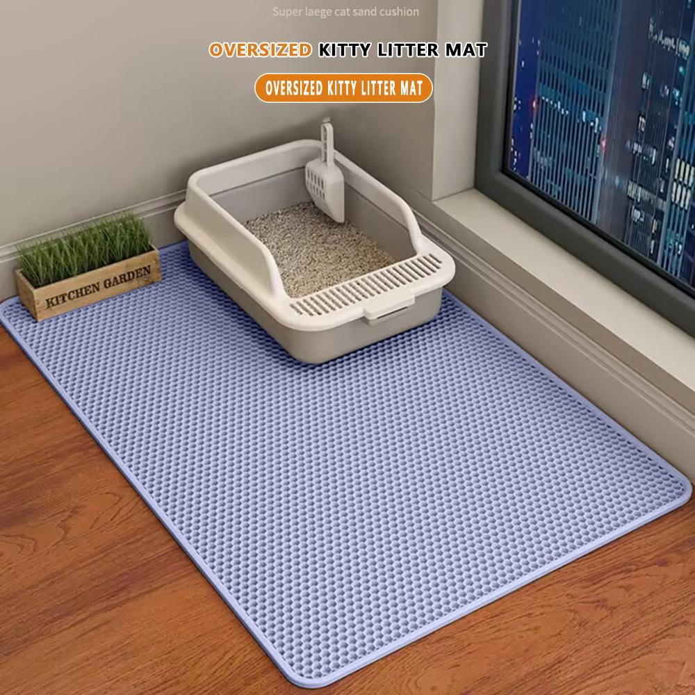 2025 Cat Litter Mat Double Layer Waterproof Urine Proof Trapping Mat Easy To Clean Non-Slip Toilet Pad Cat Scratch Pad Large Foot Pad