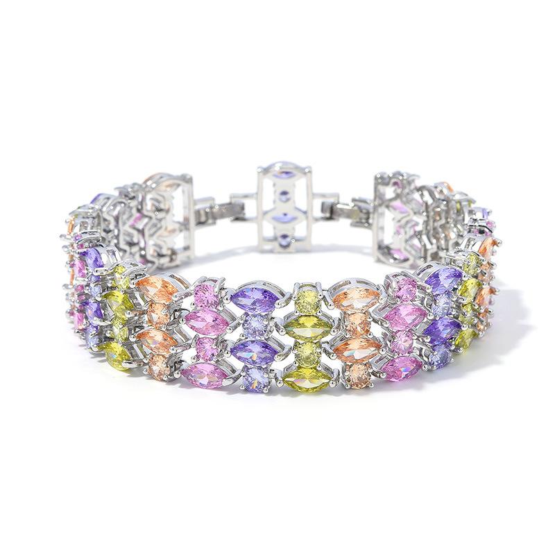 Crystal Zircon Women'S Bracelet, Diamond-Encrusted Bracelet Women, Gift Colored Jewelry.