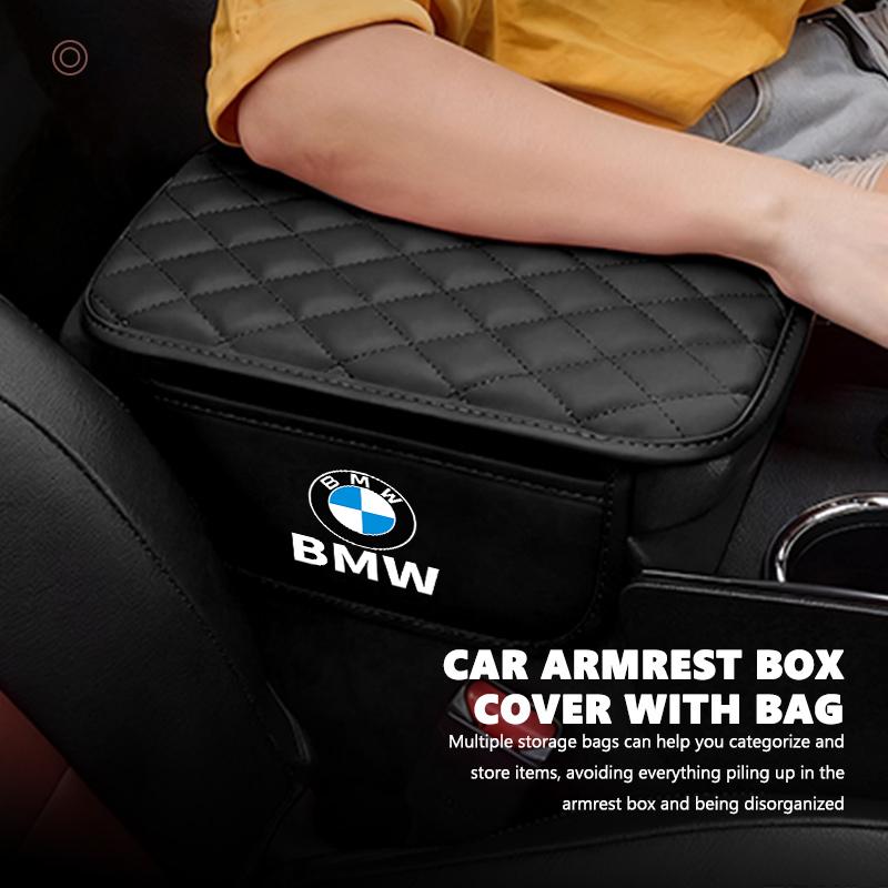 Leather Car Elbow Support Storage Box Armrest Cushion With Pocket For BMW M Performance E36 E46 E60 E90 E91 E92 E93 F30 F20