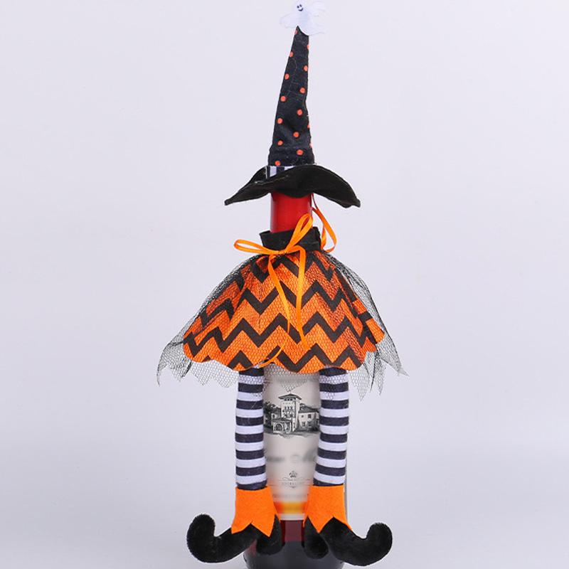 Halloween Wine Bottle Cover Witch Hat DIY Ornament Home Party Unique Festival Supplies