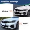 For BMW 3 Series M Sport G20 G21 G28 2019 2020 2021 2022 Front Bumper Spoiler Splitter Lip 3-section Front Shovel Modification