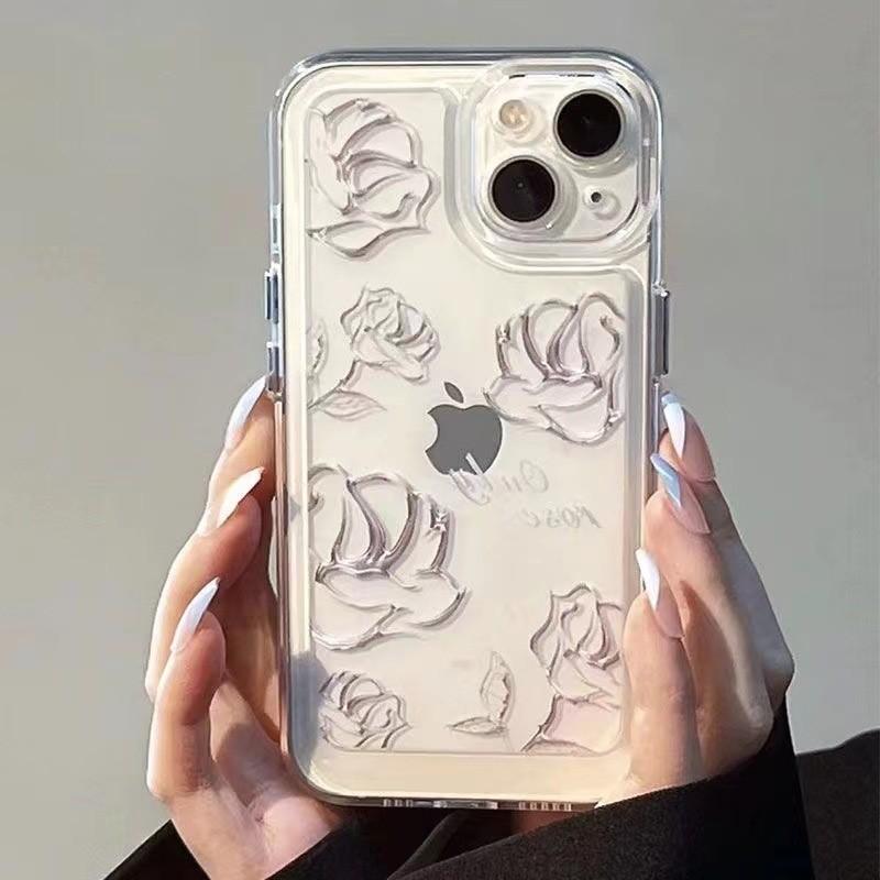 Чехол для мобильного телефона Shilai Run, подходящий для IPhone16promax, прозрачный, для пары, креативная роспись, 15/14, защитный чехол