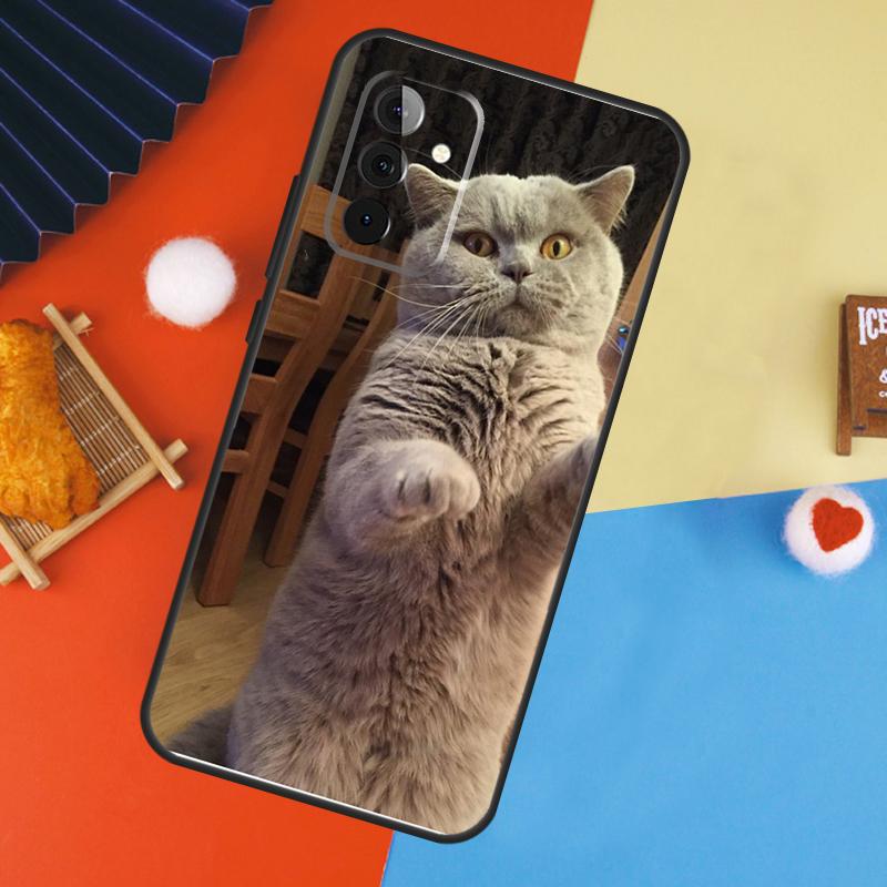 Чехол для кошки Британская короткошерстная для Samsung Galaxy A56 A36 A16 A06 A13 A33 A53 A52 A32 A12 A54 A34 A14 A15 A35 A55 A17