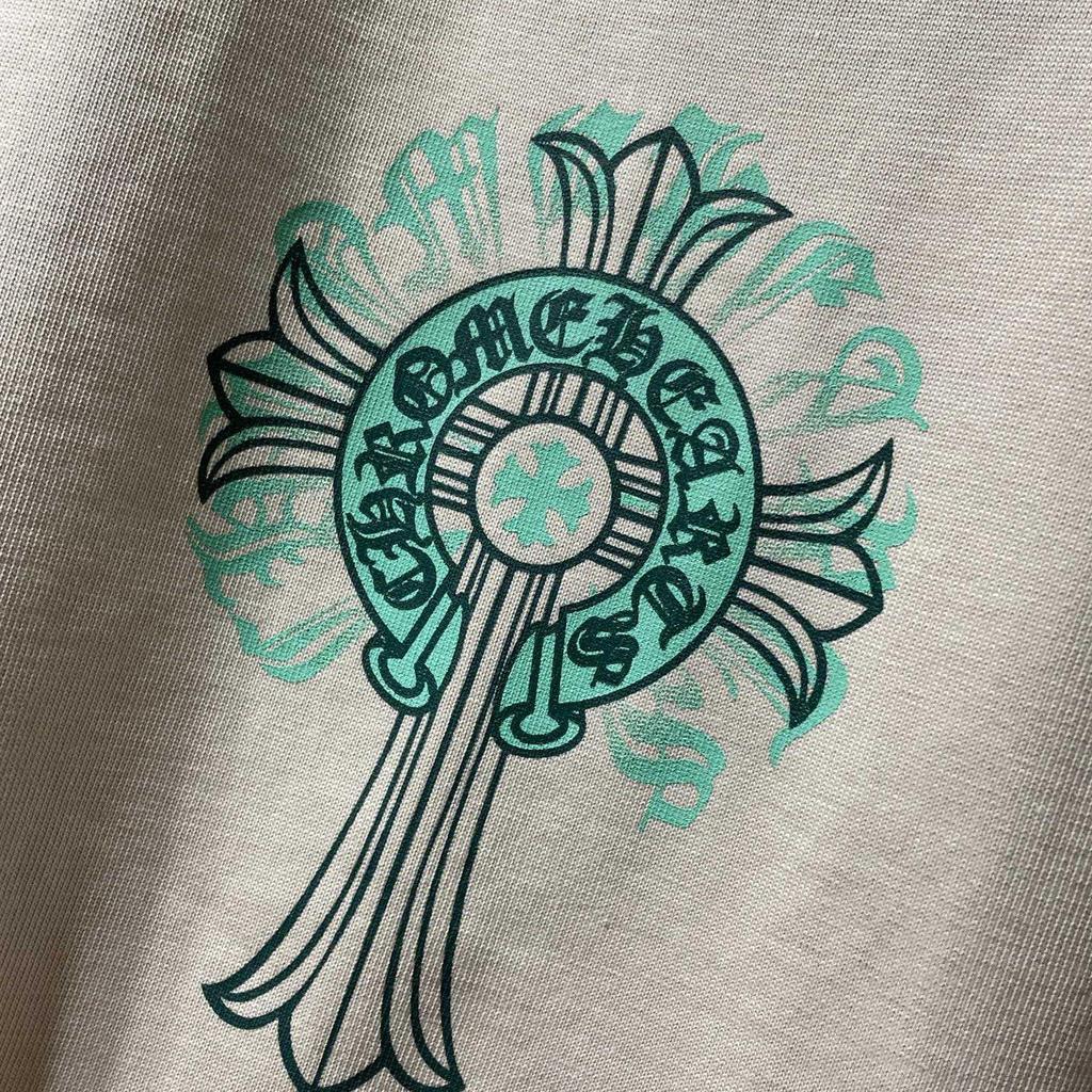 8737 CHROME HEARTS 2025 Летняя новая высококачественная хлопковая футболка с круглым вырезом, свободная, большого размера, для мужчин и женщин, футболка для пары