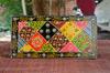 Indian Folk Art Mirror Work Wood Wall Panel