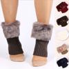 Winter Womens Ladies Knitted Boot Cuffs Fur Knit Toppers Boot Socks Leg Warmers
