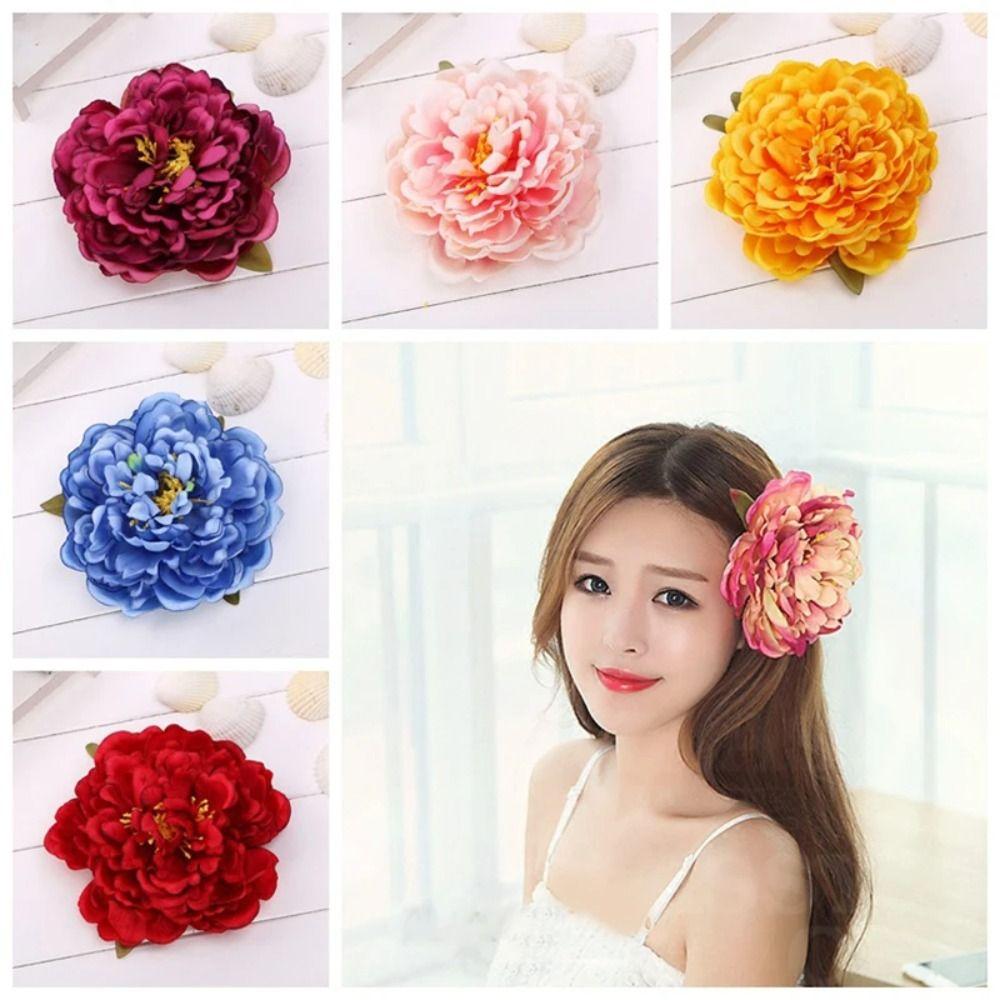 Big Flower Bridal Hair Clips 14cm Flower Hairpin Brooch Artificial Flower Hairpins  Wedding
