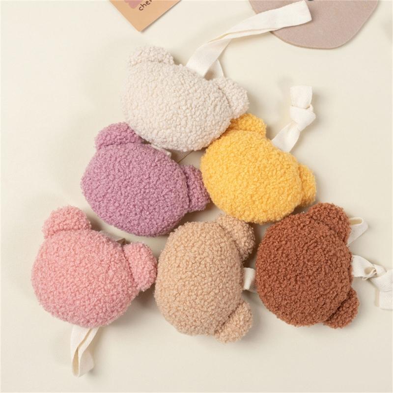 Baby Pacifier Holder with Bear Pendant Newborn Pacifier Clip Plush Teether Pendant Safe & Durable Pacifier Pendant Decor