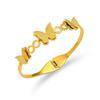 European-American Stainless Steel Butterfly Bracelet with Gold Edge - Fashionable Women's Openable Jewelry