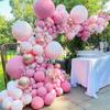 Macaron Pink Balloon Garland Arch Kit Wedding Birthday Party Decoration Kids Globos Rose Gold Confetti Latex Ballon Baby