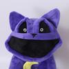 Страшный фиолетовый кот, улыбающаяся плюшевая игрушка, мягкая подушка с большим ртом, мягкая пушистая кошачья плюшевая игрушка, уникальный плюшевый кот для любителей игр, детей