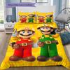 Super Mario Pattern Bedding Home Decoration Birthday Gift ( 1 duvet cover + 2 pillowcase, without core),fan merchandise.