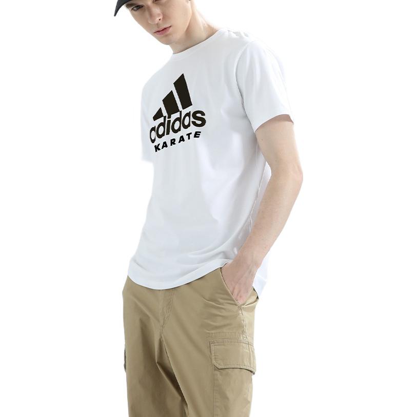 adidas Круглый вырез, легкая дышащая эластичная свободная спортивная быстросохнущая футболка для мужчин, топы, черный цвет ADICTKP-WB