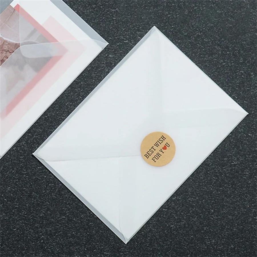 20pcs/lot Blank Translucent Envelope for Invitations Postcards European Giftbox Message Card Envelopes Wedding Business Letters