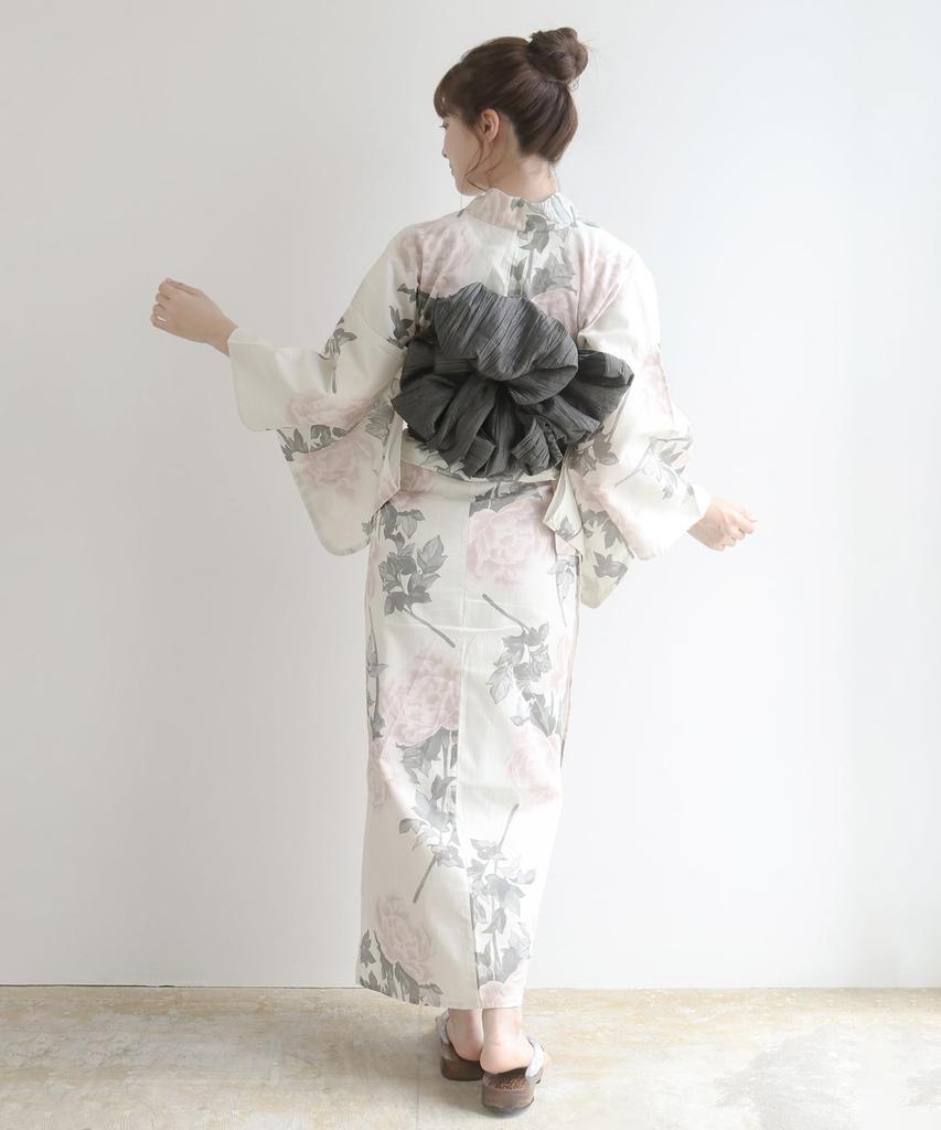 Юката разный комплект heiko F один размер подходит [KYOETSU] комплект, переплетение, неотбеленный, 6 предметов (юката, оби, нижнее белье, гэта, пояс) Женский (5.Антиквариат