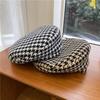 Casual Womens Chic Beret Hat British Style Simple Yet Stylish Plaid Design Grid