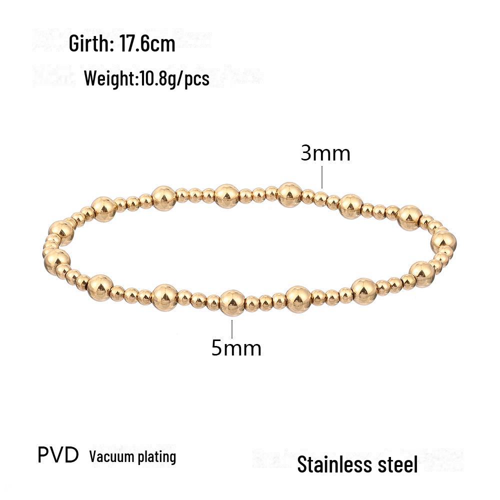 Эластичный браслет из бисера из золота 18 карат, не выцветает, для больших запястий - европейский и американский стиль