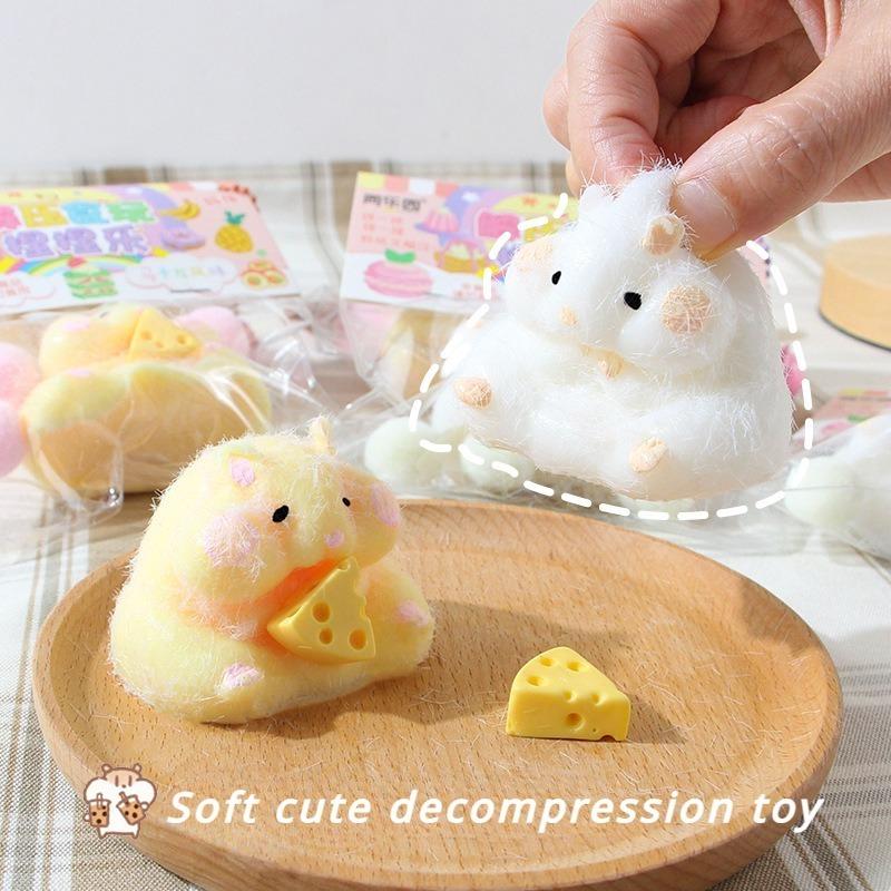 Увлекательный мультфильм, милый хомяк, вафли, лапы, сжимаемая игрушка, силиконовый зажим, TPR, мягкая декомпрессионная игрушка для снятия стресса для детей, подарок, мягкий