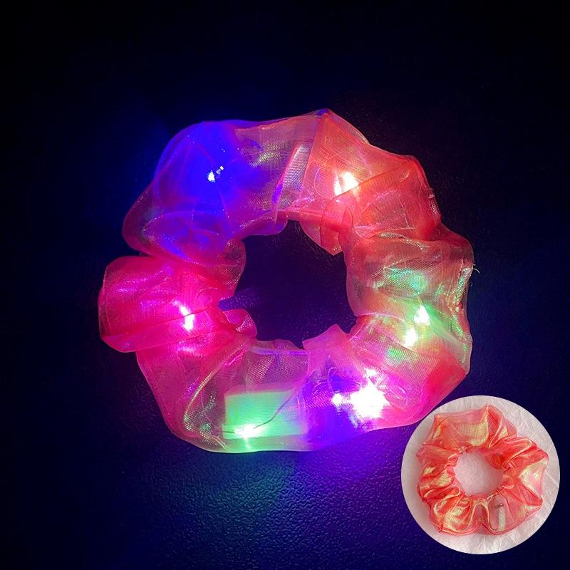 1Pc Hair Accessories Festival Party Light-up Glow Effects Women Hair Rope Fashion LED Hair Tie Scrunchie