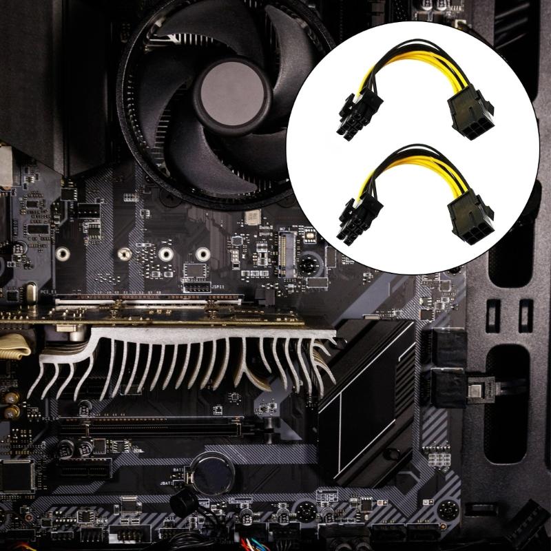 Разветвитель питания GPU 6-контактный female на 8-контактный male Адаптер-разветвитель Удлинительный кабель питания для видеокарты GPU