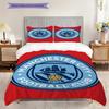 "Manchester City Football Club Emblem" Three-piece set (1 * duvet cover + 2 * pillowcase, without core) 2DFlat Duvet cover and pillowcase