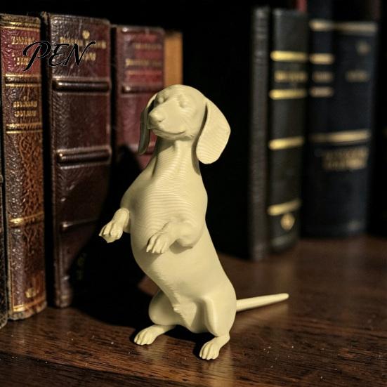 Настольная статуэтка собаки, 3D-печатная фигурка таксы, Современная мини-скульптура, Декор для самостоятельной сборки, Животное-украшение, Подарок для любителей, Фигурка
