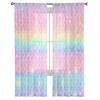 Mermaid Scales Ocean Rainbow Chiffon Sheer Curtains for Living Room Bedroom Home Decoration Window Voiles Tulle Curtain