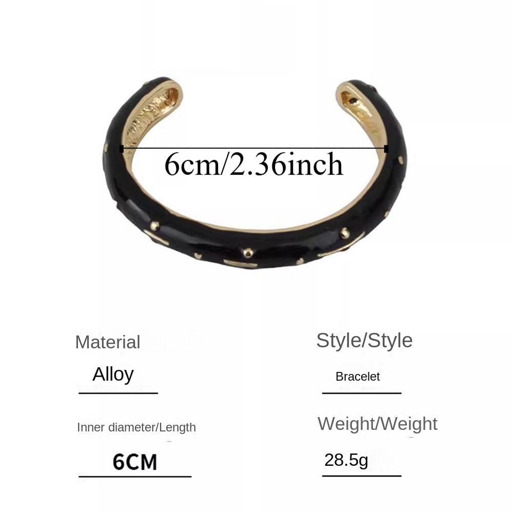 Enamel Retro Opening Bangle French Style Women's Hand Bracelet Simple Woman Cuff Bracelet  Gifts