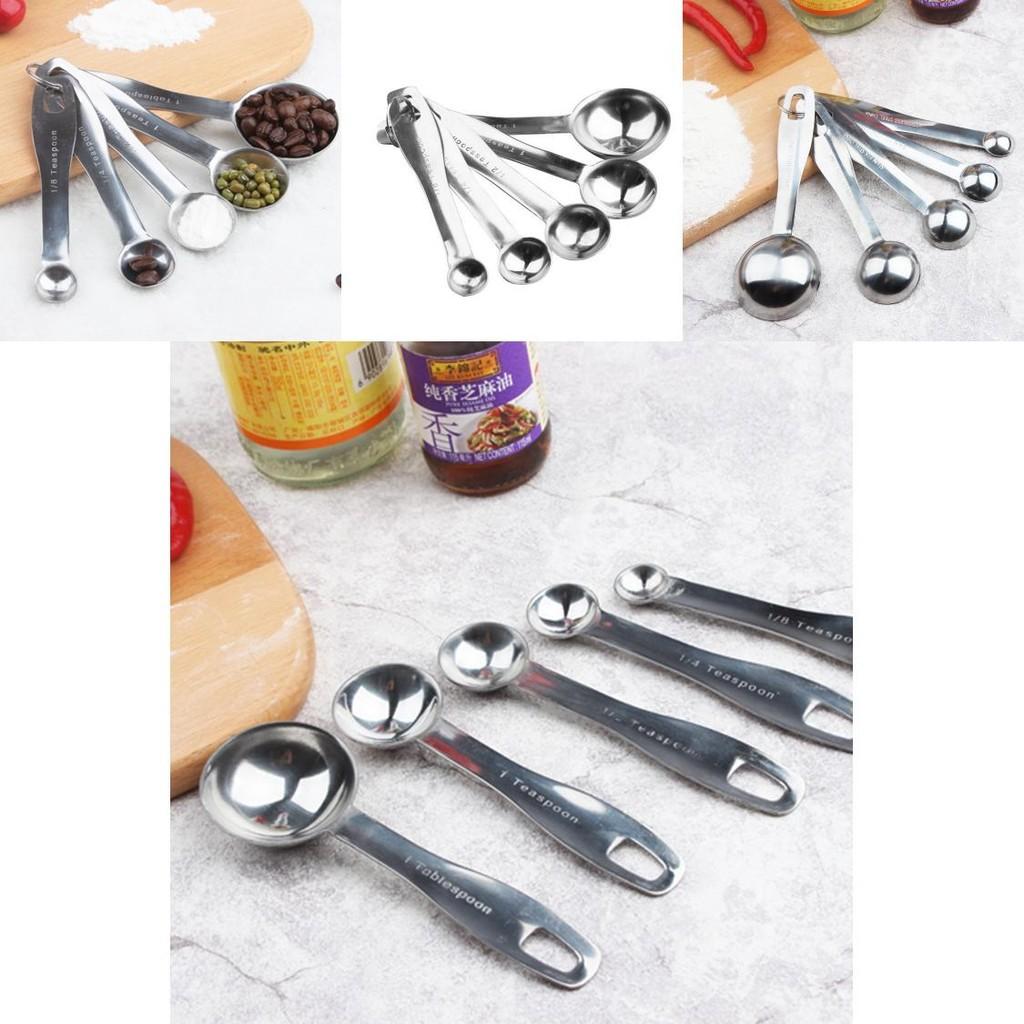 Chic Five Piece Stainless Steel Measuring Spoon Set Perfect For Baking Coffee And Gift Giving