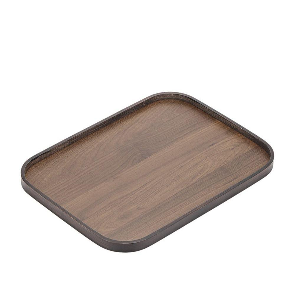 Rectangle Wood Tray Retro Style Fruit Plate Smooth Edge Tea Tray Home