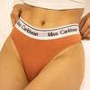 1 PACK Women Letter Wide Belt Thongs Panties Seamless Cotton G-string Low Waist Briefs