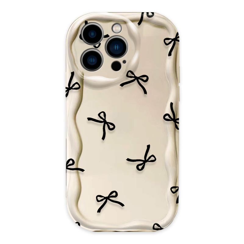 Чехол для телефона в виде банта-сердечка для iPhone 17 Air 16 15 14 13 12 11 Pro Max Plus 16E XR XS X Ударопрочный силиконовый задний чехол