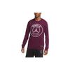 Paris Saint-Germain Round Neck Solid Letter Print Long Sleeve T-Shirt Men Tops Burgundy CK9782-610
