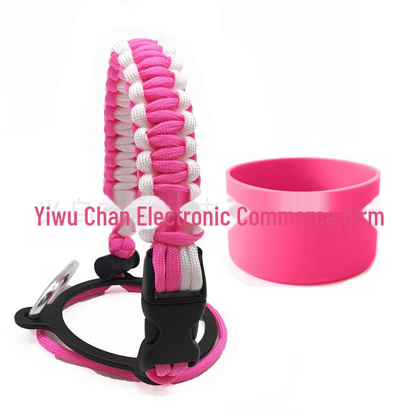 Top Thermos Cups with Silicone Non-Slip Sleeves, Hand-Woven Ropes, and Cup Handles