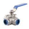1pc Stainless Steel SUS304 Pipe Ball Valve Three Way T Type Female Thread 34" DN20