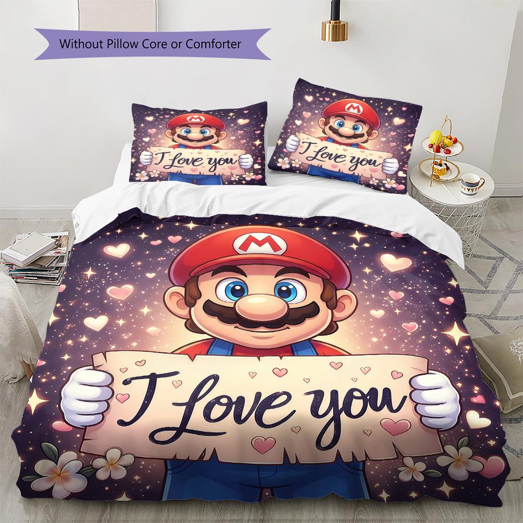 Super Mario Cute Soft and Comfortable Duvet Cover,Children's Bedding Set Gift,Extra Large Size, Various Sizes Available -HYQ91
