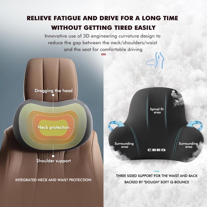 Car Seat Headrest Neck Pillow Waist Protection Backrest Cushion For KIA Ceed Picanto Stonic Venga Sorento Fort RB6