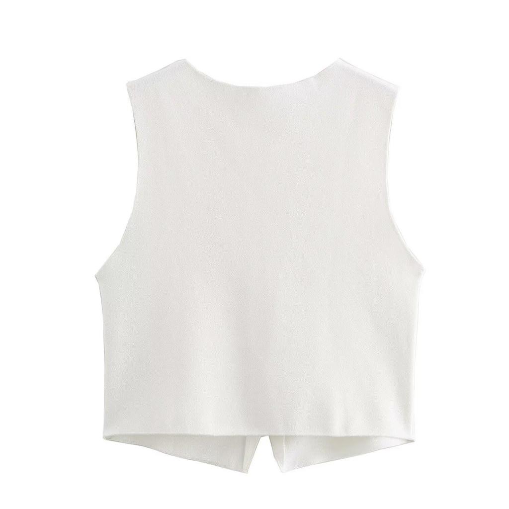 Женский вязаный жилет и юбка миди в европейском и американском стиле, осень 2024, с отделкой пуговицами