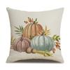 Thanksgiving Linen Pillowcase Autumn Pumpkin Print Pillow Cushion Cover
